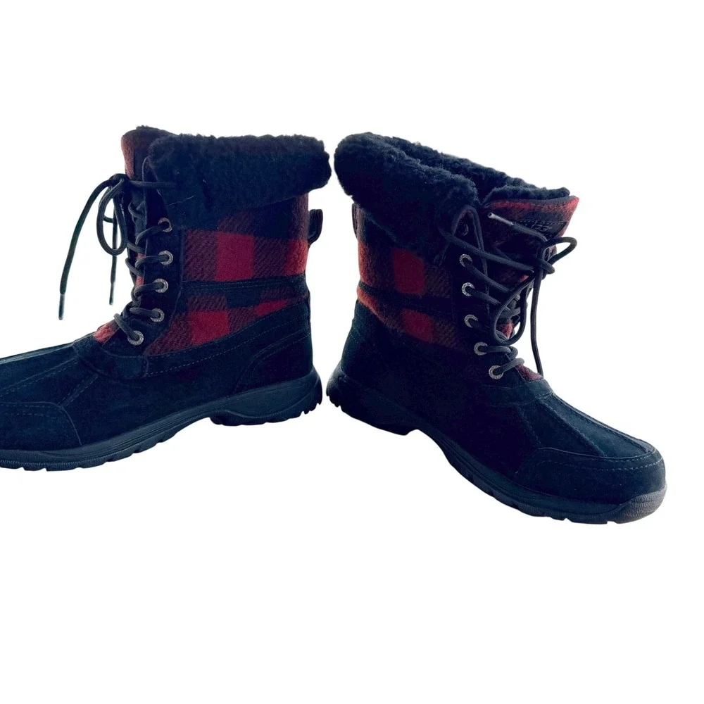 UGG Men 9.5 Butte Redwood Winter Snow Boots Waterproof Buffalo Plaid Mountain